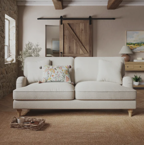 boucle 3-seater sofa modern luxury living room