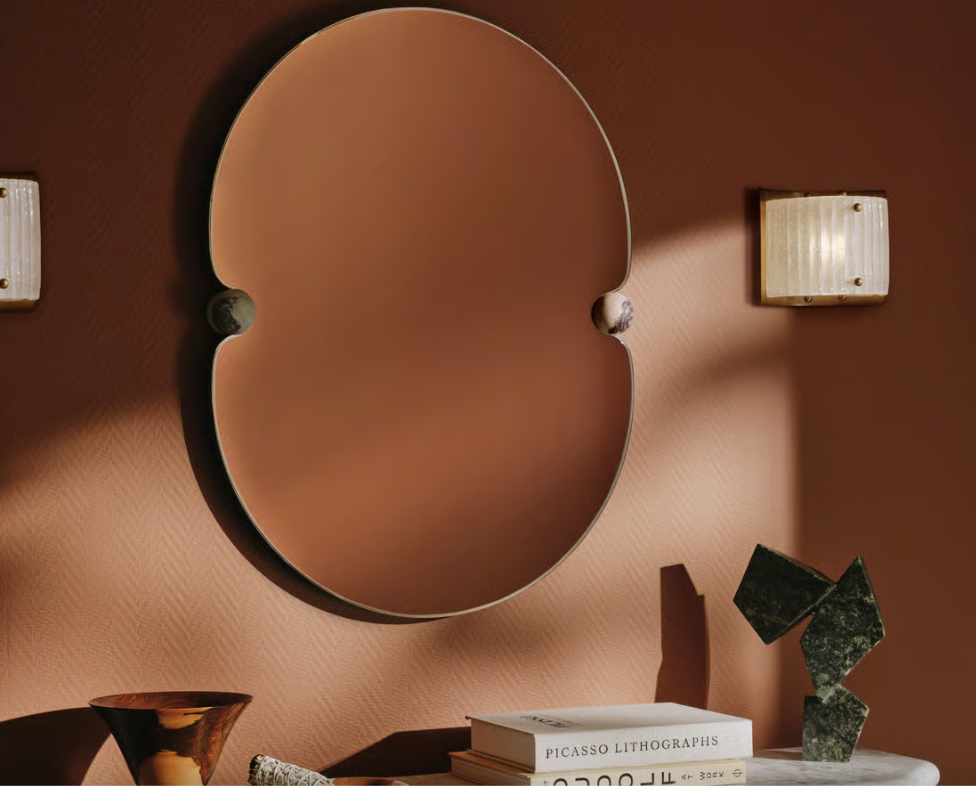 brass framed mirror quiet luxury interior