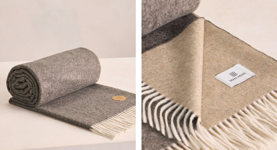 cashmere throw quiet luxury living room