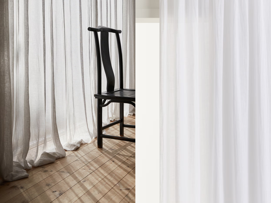 linen curtains neutral tone window styling