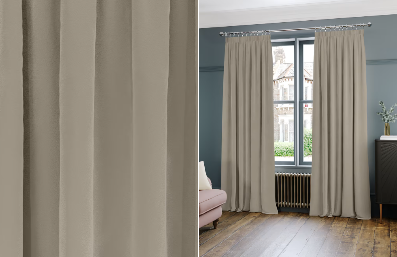velvet curtains champagne tone quiet luxury interior