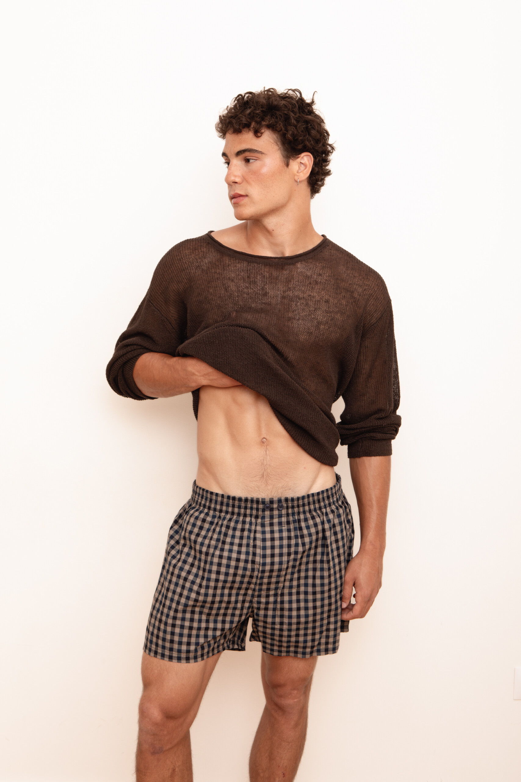 Emporio Armani sweater with Moncler shorts