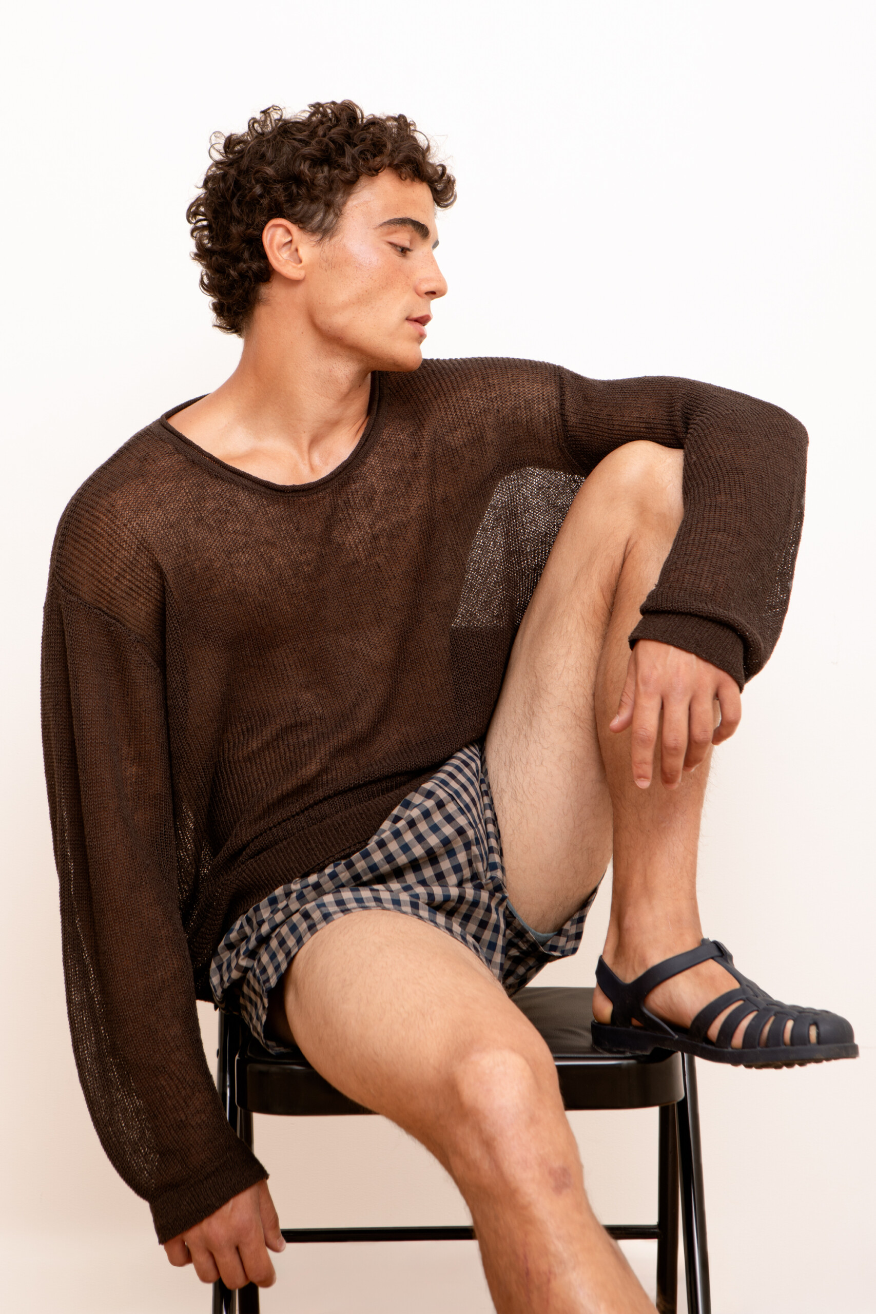 Emporio Armani sweater with Andrés Machado sandals